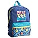 Monster Print Medium Backpack Mesh Pocket & Dual Zippers with Adjustable Straps - Green & Blue