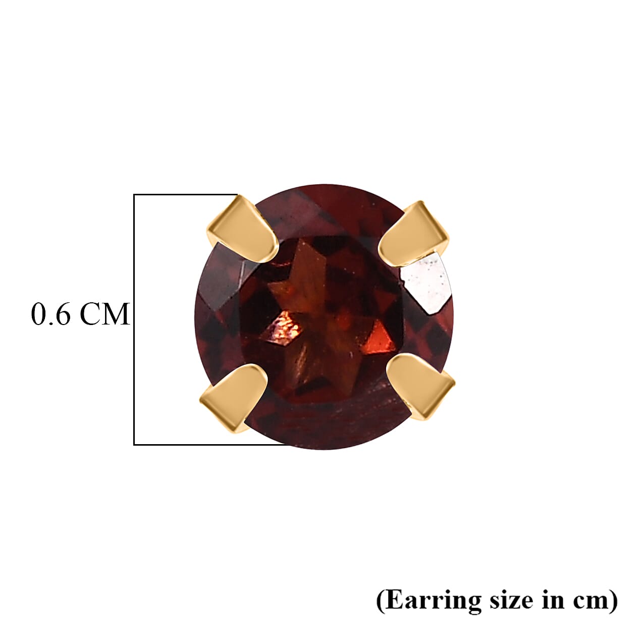 Red Garnet Solitaire Stud Push Back Earring in Yellow Gold Plated Sterling Silver 1.20 Ct. Red Garnet Solitaire Stud Push Back Earring in Yellow Gold Plated Sterling Silver 1.20 Ct.
