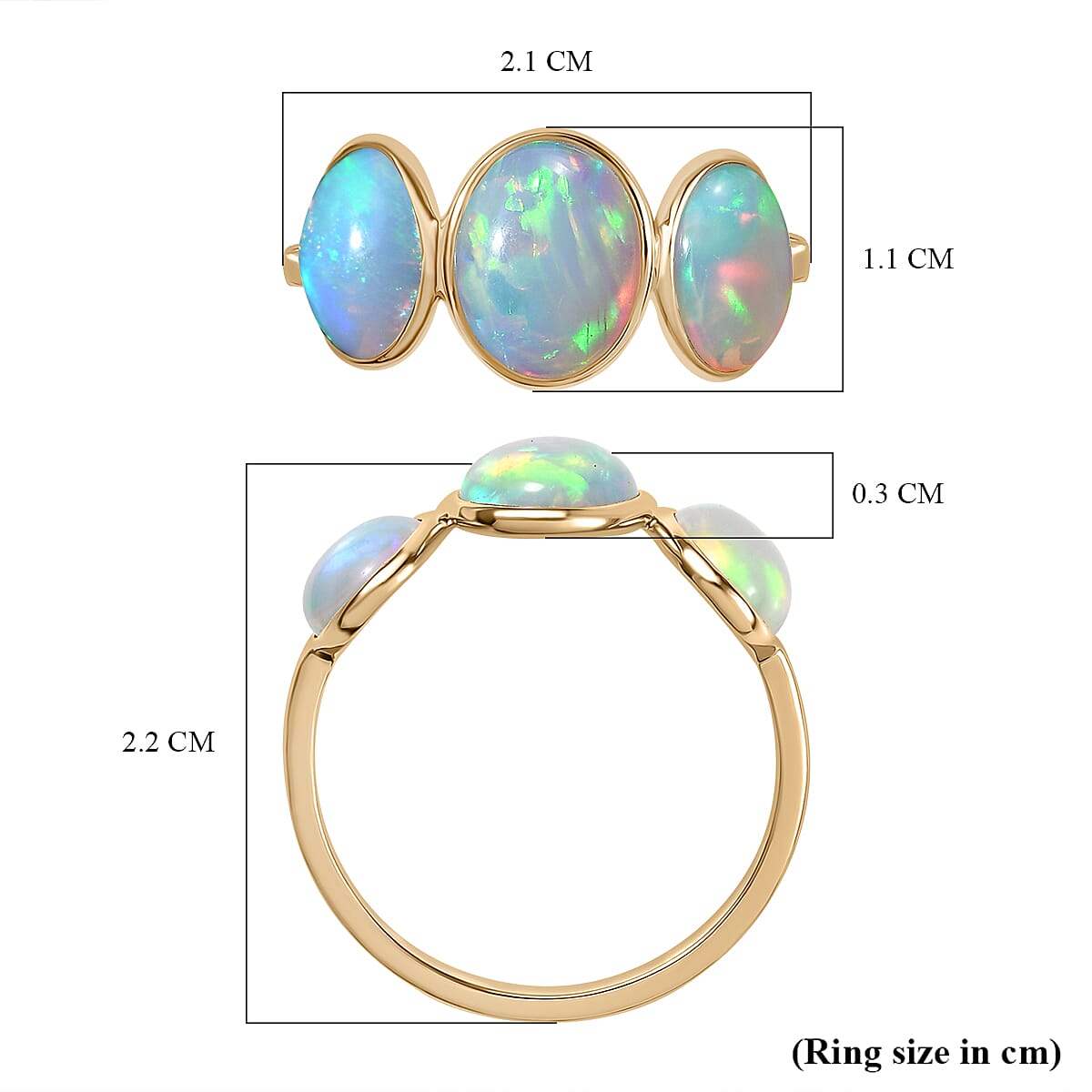 9K Yellow Gold Trilogy Ring