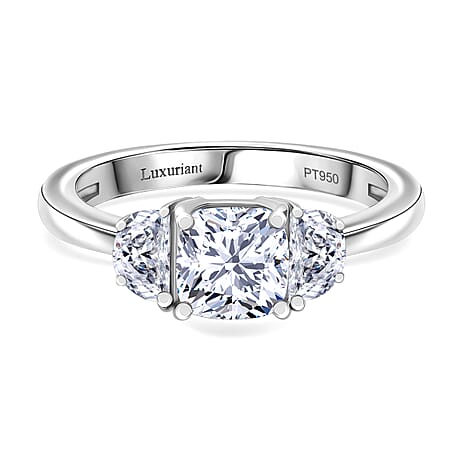 Luxuriant 950 Platinum SGL Certified (VS-EF) Lab Grown Diamond Solitaire Ring 1.54 Ct.