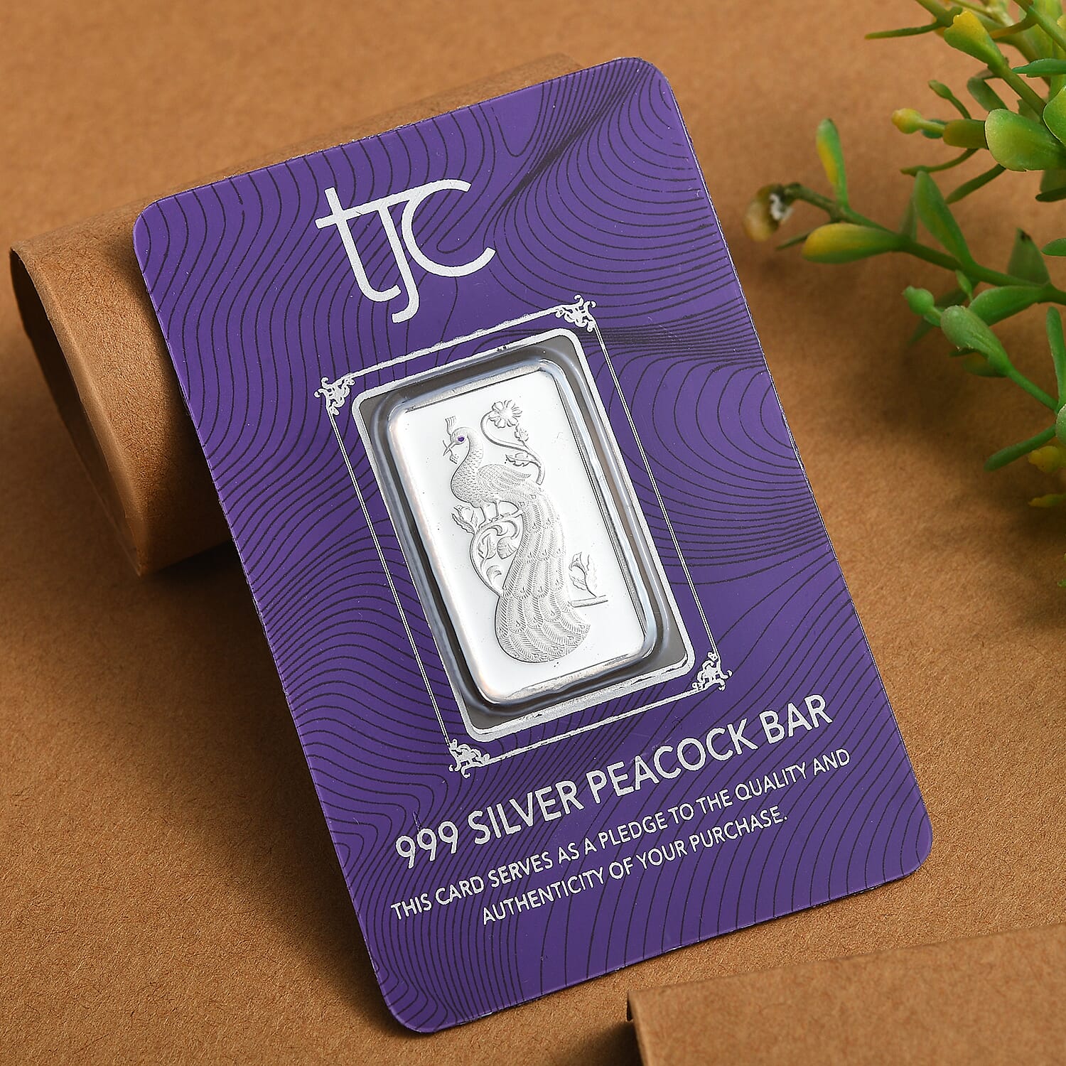 999 Fine Silver Peacock Bar 5.00 Gms.