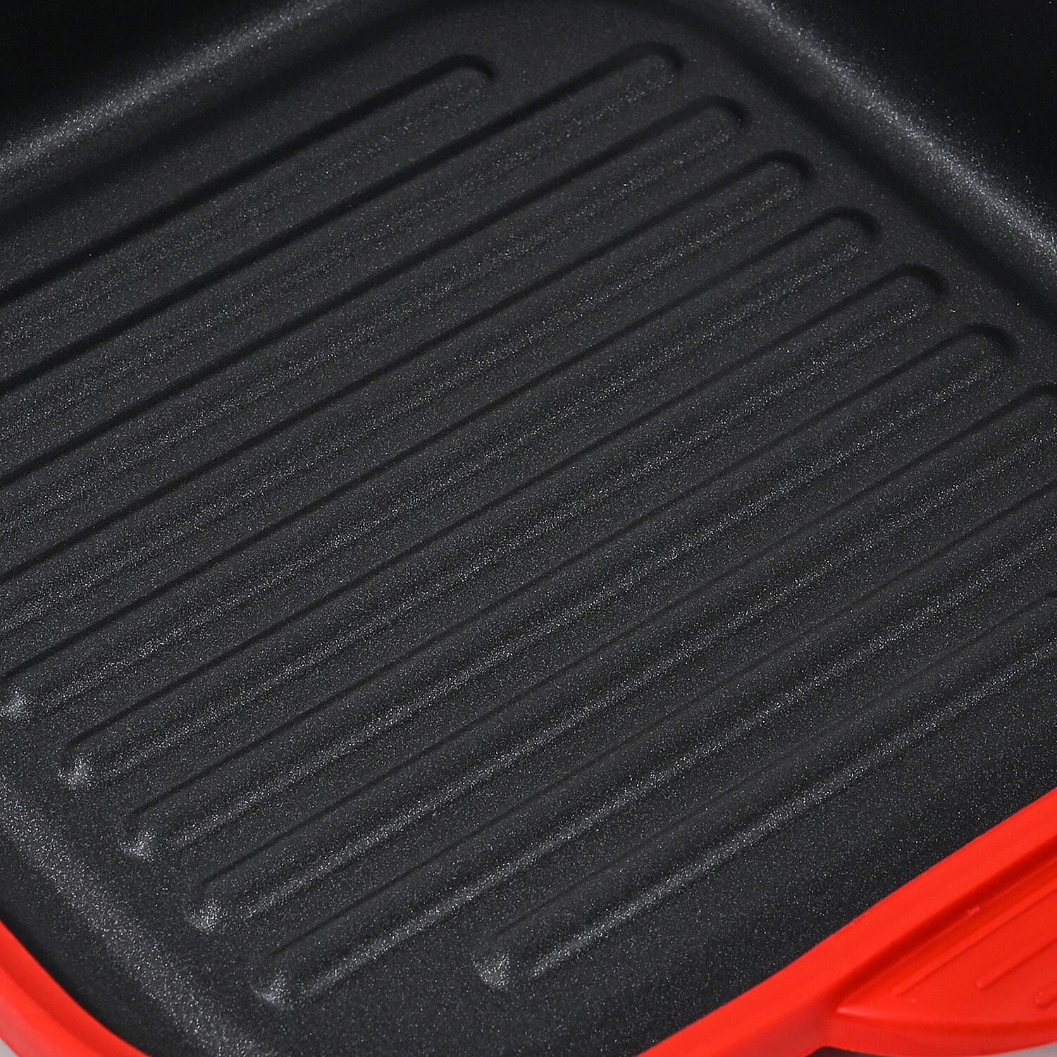 Microwave Pan - Non-Stick Silicone & Glass Cookware with Grilling Ridges - Red