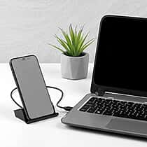 Intempo 4 Port USB Data Hub and Phone Holder - Black