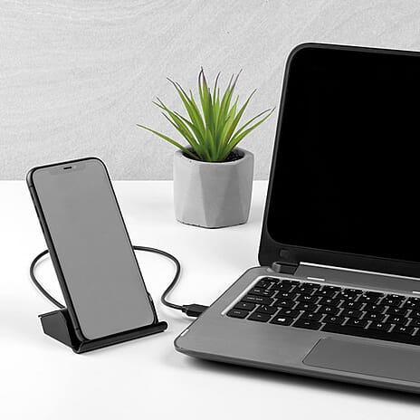 Intempo 4 Port USB Data Hub and Phone Holder - Black