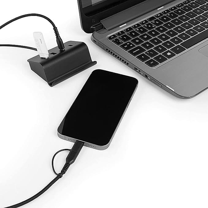 Intempo 4 Port USB Data Hub and Phone Holder - Black