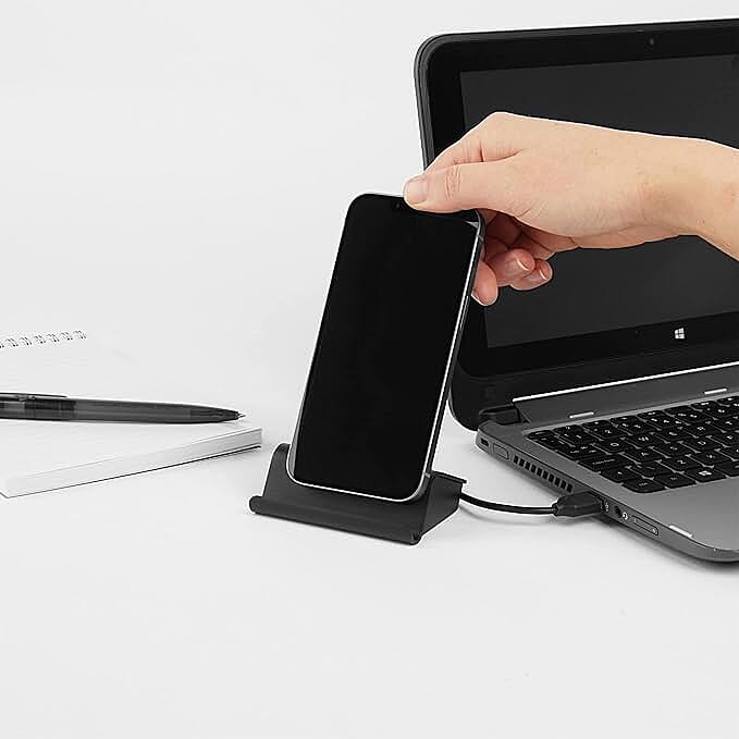 Intempo 4 Port USB Data Hub and Phone Holder - Black