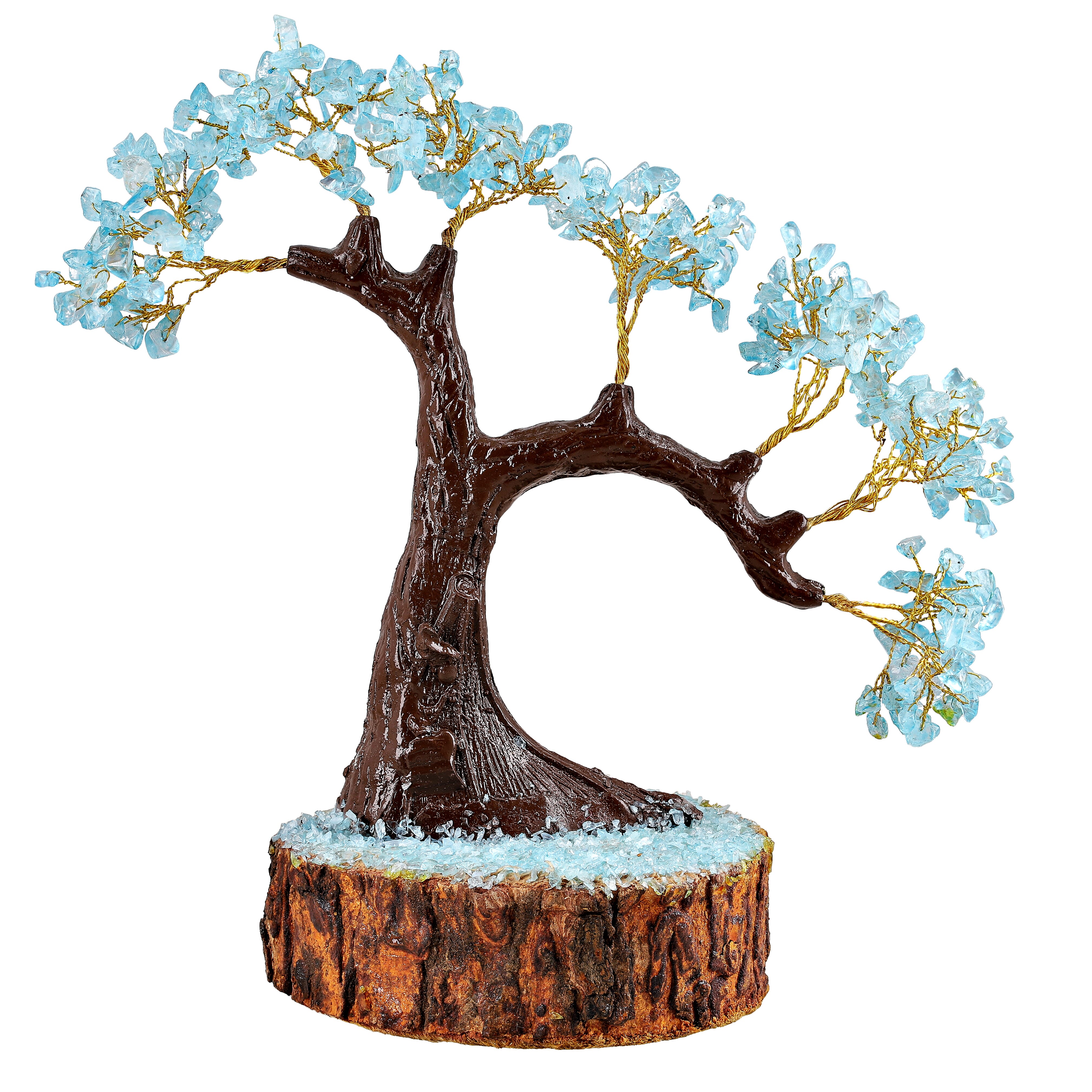 Handcrafted 300 Seven Chakra GemstoneDecorative Tree- Blue Handcrafted 300 Seven Chakra GemstoneDecorative Tree- Blue