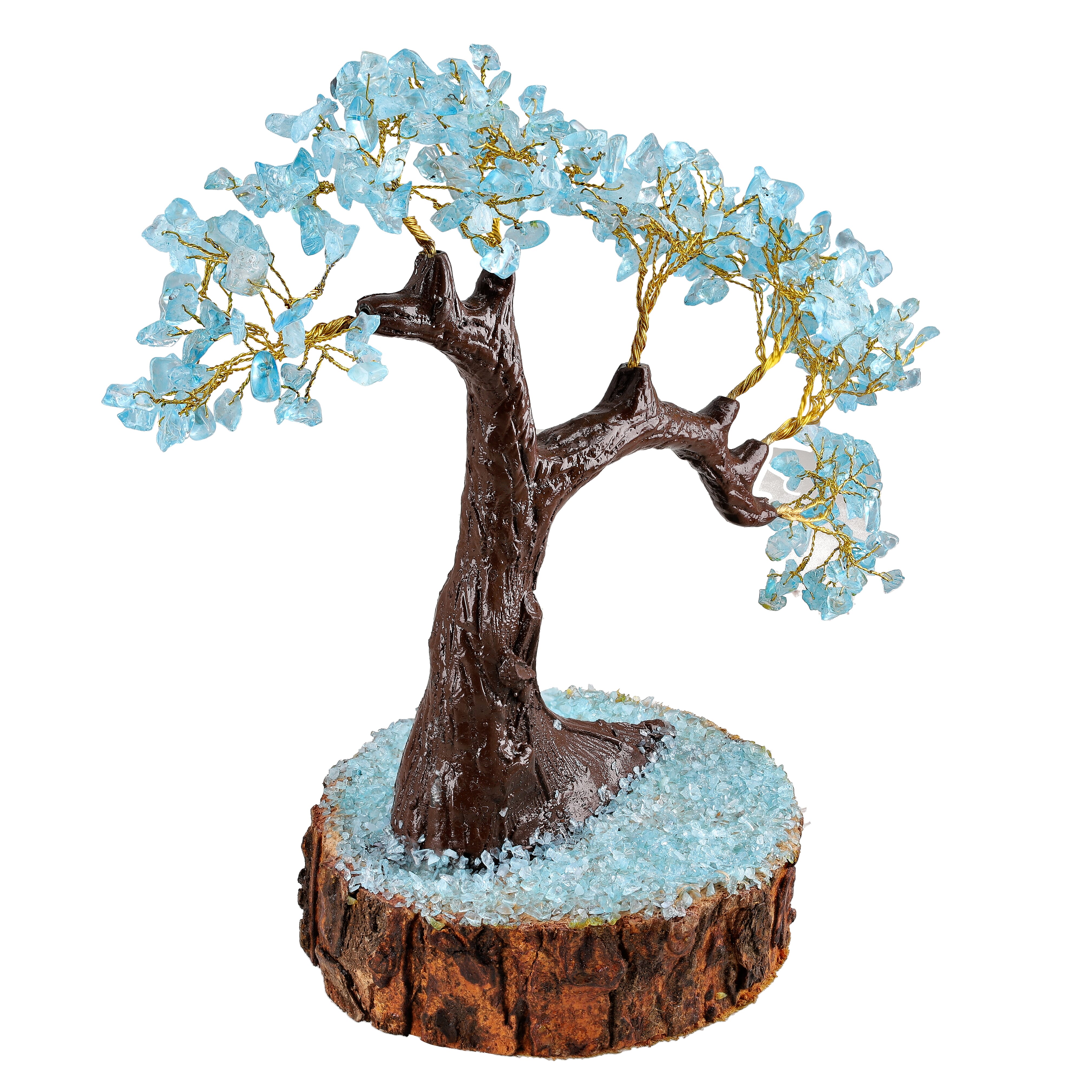 Handcrafted 300 Seven Chakra GemstoneDecorative Tree- Blue Handcrafted 300 Seven Chakra GemstoneDecorative Tree- Blue