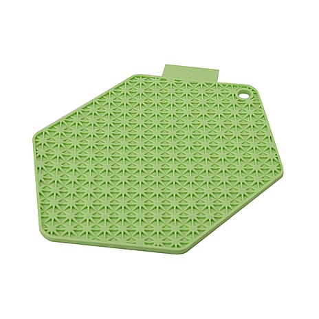 Set of 4 Hexagonal Silicone Potholders - Green