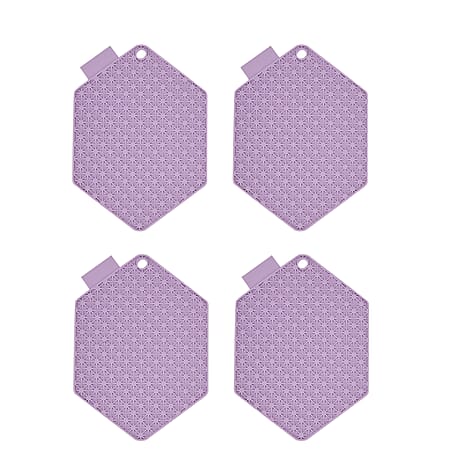 Set of 4 Silicone Pot Holders - Purple