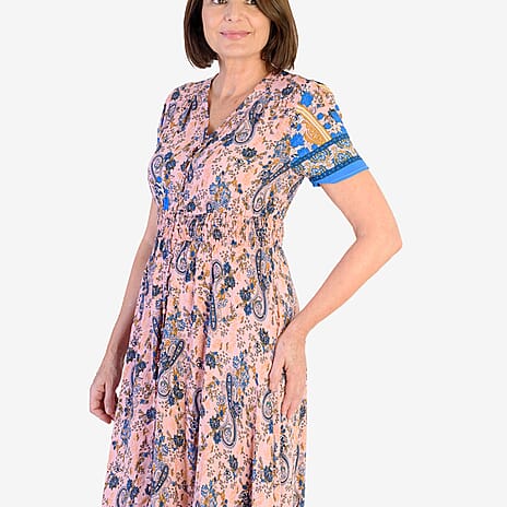 Anamor Rayon Woven Dress (Size - 10) - Pink