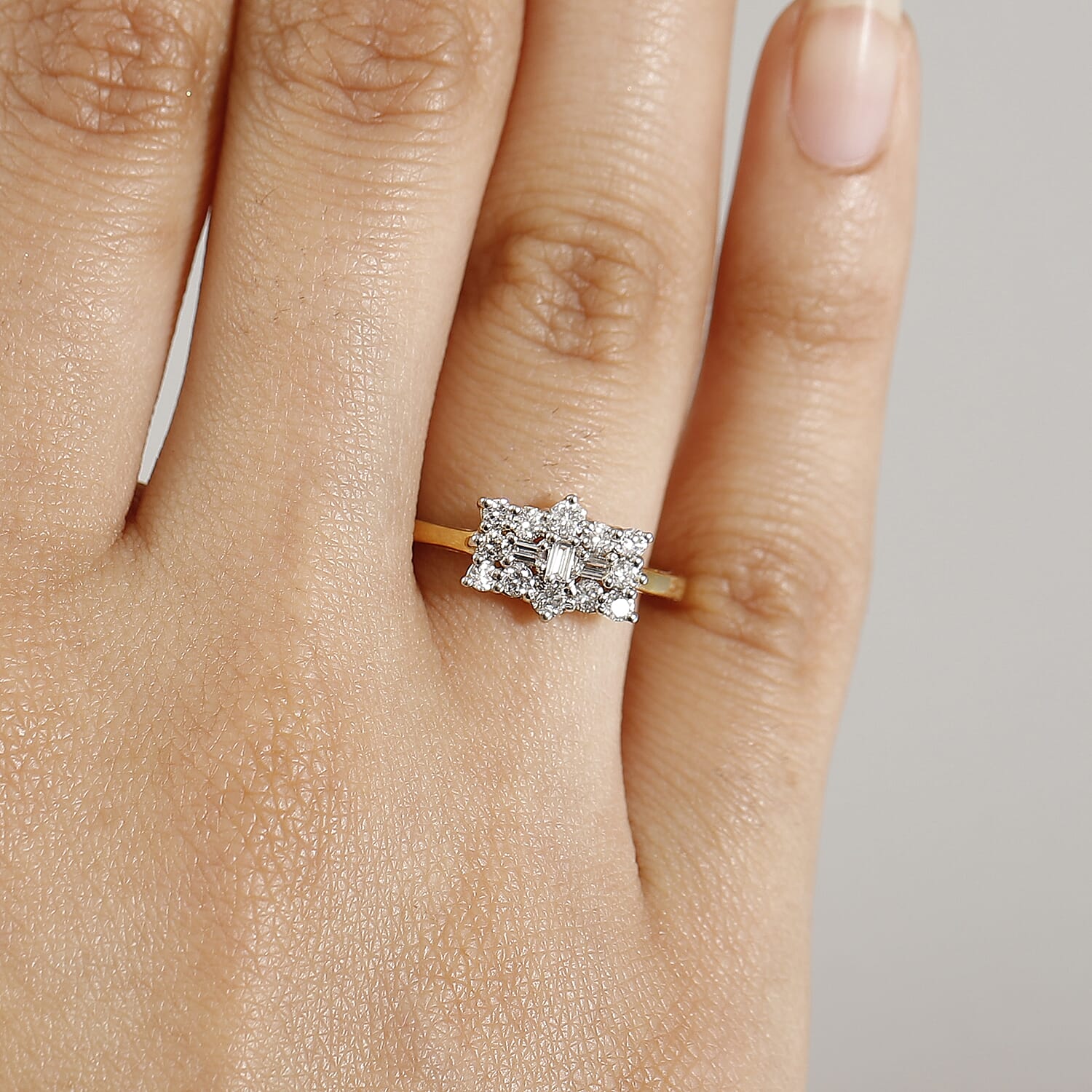 Luxuriant Diamond Lab Grown Diamond (SI-G/H) Boat Ring in Sterling Silver