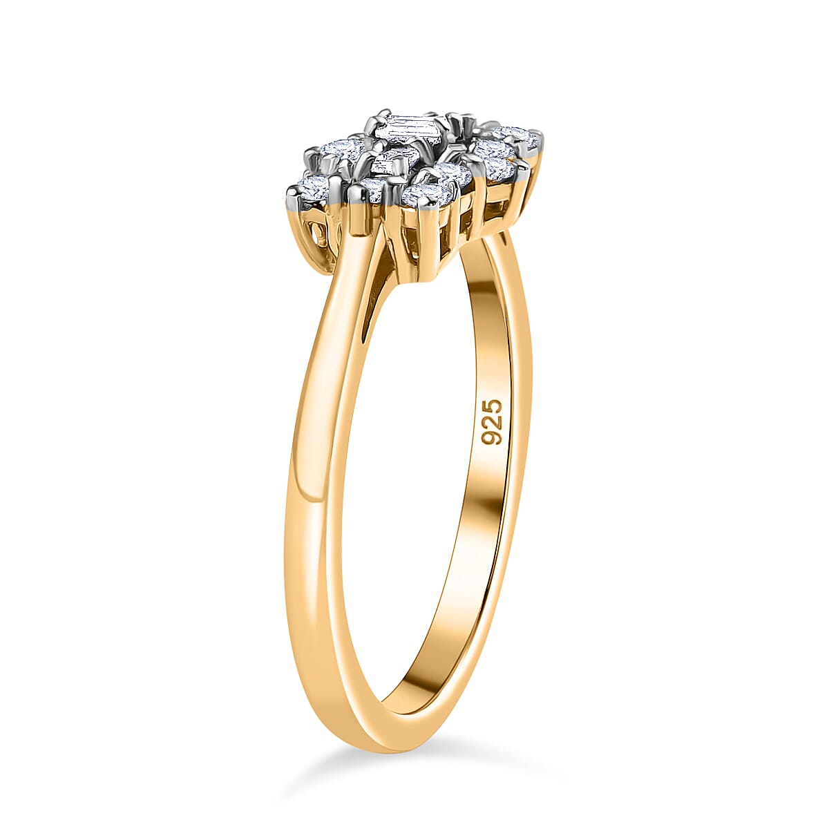 Luxuriant Diamond Lab Grown Diamond (SI-G/H) Boat Ring in Sterling Silver