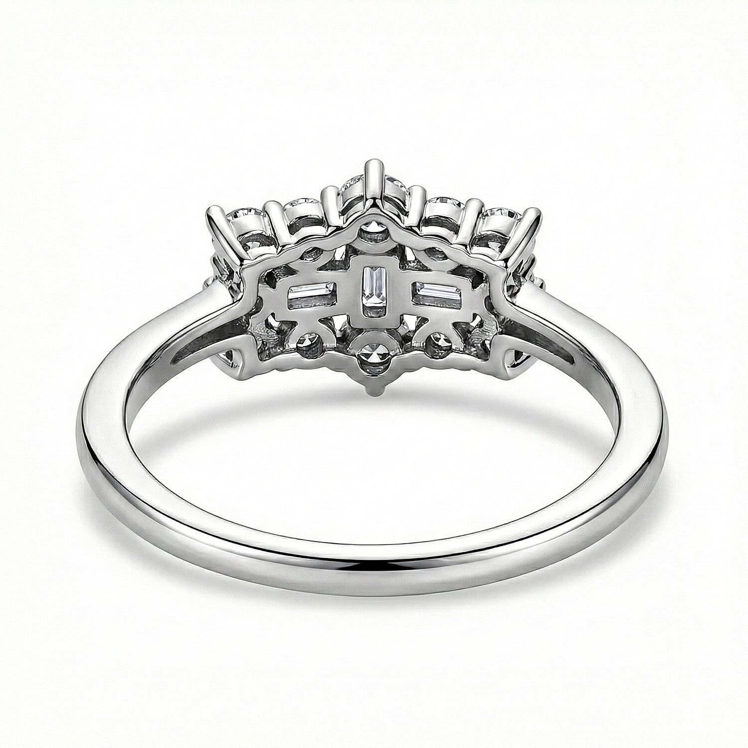 Luxuriant Diamond Lab Grown Diamond (SI-G/H) Boat Ring in Sterling Silver