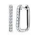 LUXURIANT Lab Grown Diamond SI GH Hoop Earring in Rhodium Overlay Sterling Silver 0.47 Ct.