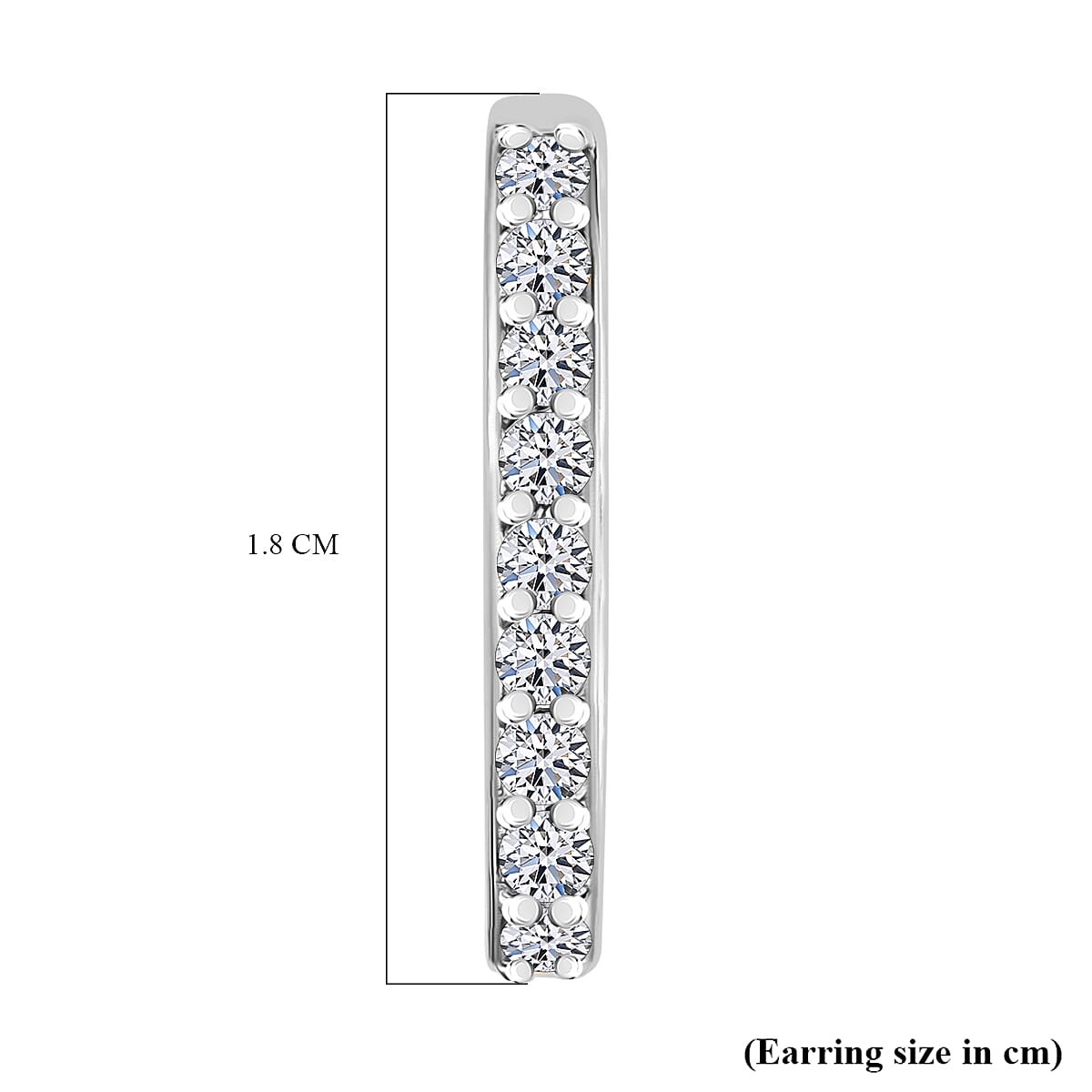 Luxuriant Lab Grown Diamond (SI-GH) Hoop Earring in Rhodium Overlay Sterling Silver 0.47 Ct.
