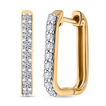 LUXURIANT 0.5 Ct. Lab Grown Diamond SI GH Hoop Earring in 18K Vermeil Yellow Gold Plated Sterling Silver LUXURIANT 0.5 Ct. Lab Grown Diamond SI GH Hoop Earring in 18K Vermeil Yellow Gold Plated Sterling Silver