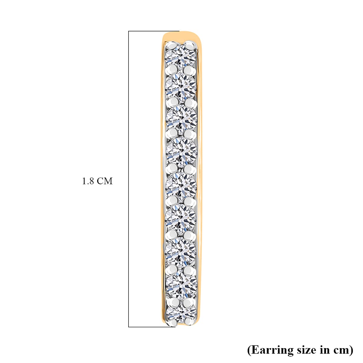 Luxuriant Lab Grown Diamond (SI-GH) Hoop Earring in 18K Vermeil Yellow Gold Plated Sterling Silver 0.50 Ct.