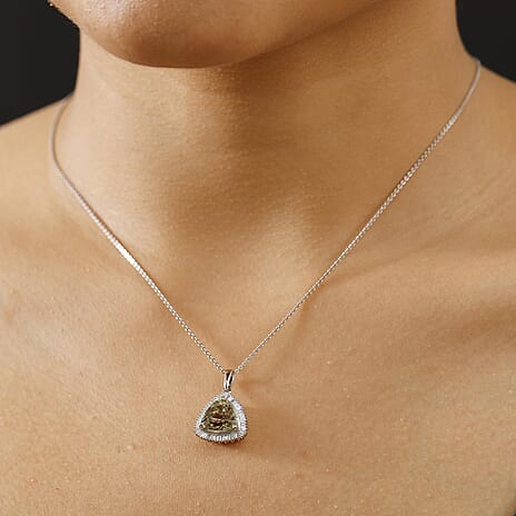 RHAPSODY 950 Platinum AAAA Turkizite (4.00 Ct) & White Diamond (0.33) (VS-E-F) Pendant 4.33 Ct.