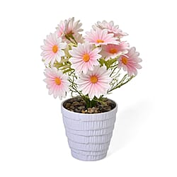 Lifelike Artificial Wormwood Plant with Plastic Pot - Green