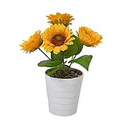 Lifelike Artificial Wormwood Plant with Plastic Pot - Green