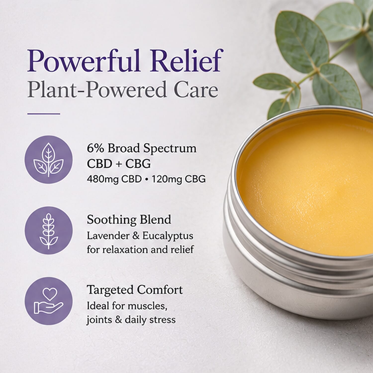 CBD Queen- Rescue Balm 6% Super Strength - Lavender & Eucalyptus