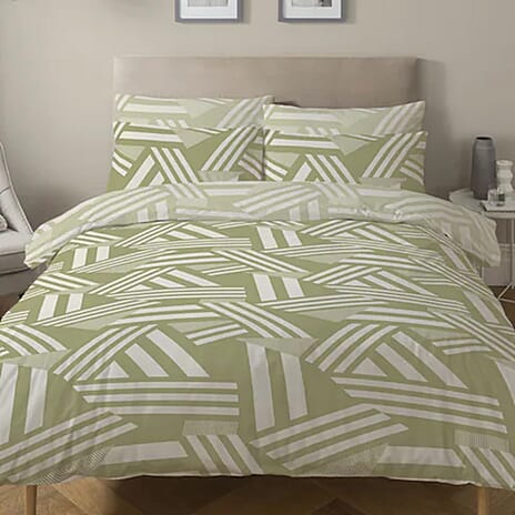 Copenhagen Floral Pattern Duvet Cover Set (Size Double) - Noa Green