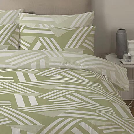 Copenhagen Floral Pattern Duvet Cover Set (Size Double) - Noa Green