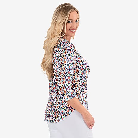 Classic  Blouse (Size - 12) - Multi Color