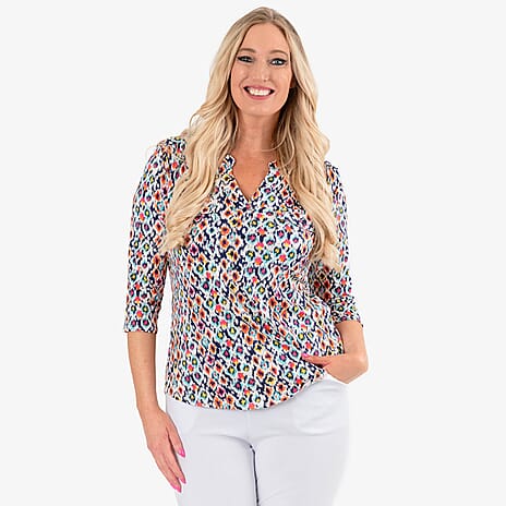 Classic  Blouse (Size - 14) - Multi Color
