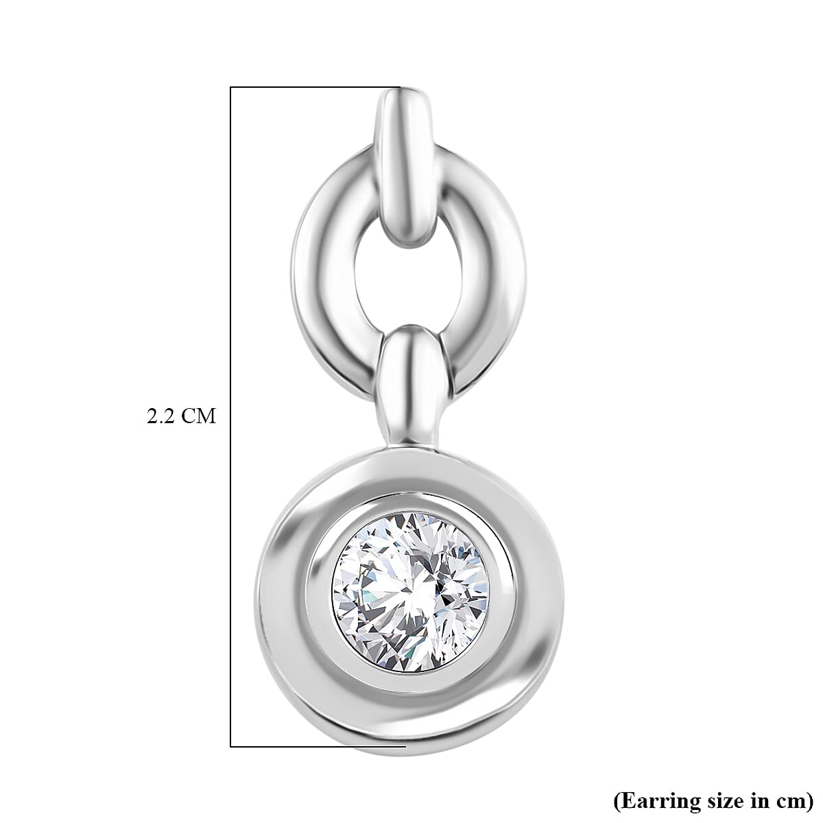 Moissanite Dangling Earring with Push Back in Rhodium Overlay Sterling Silver Moissanite Dangling Earring with Push Back in Rhodium Overlay Sterling Silver