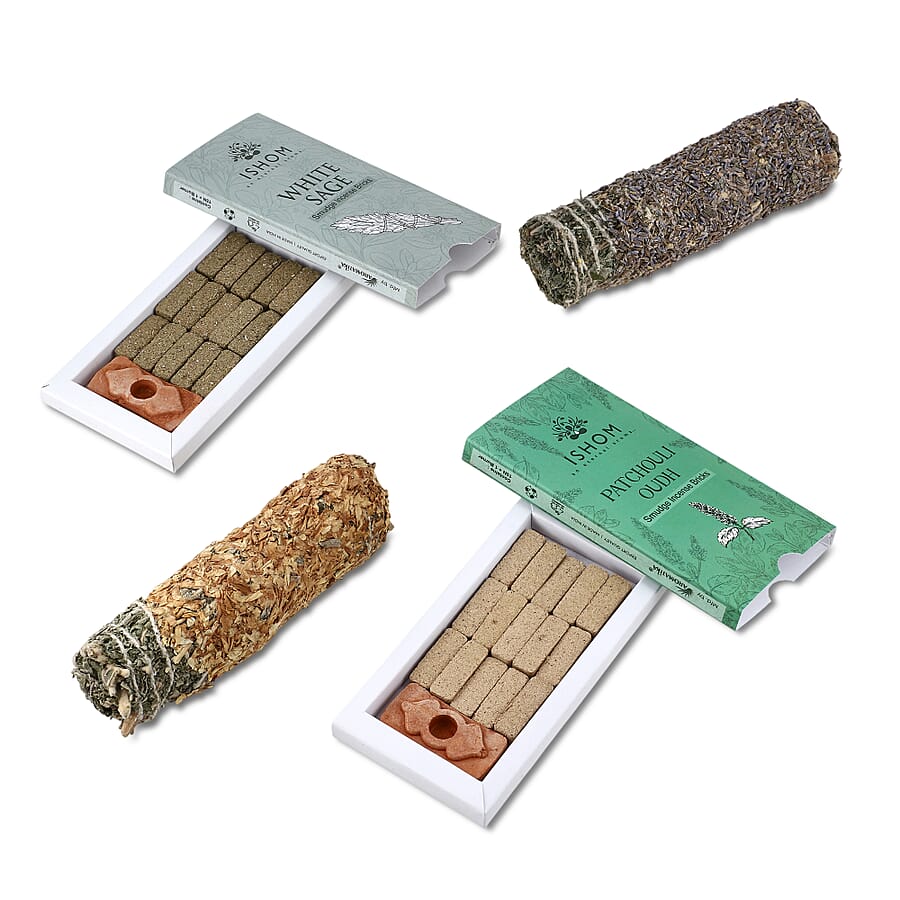 5th Season Incense Bricks - Smudge Combo- 31 Bricks - 2 Smudge Sticks - Set of 4 Fragrances