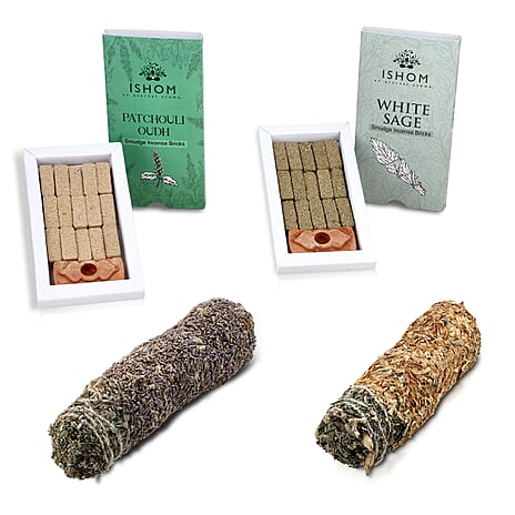 5th Season Incense Bricks - Smudge Combo- 31 Bricks - 2 Smudge Sticks - Set of 4 Fragrances