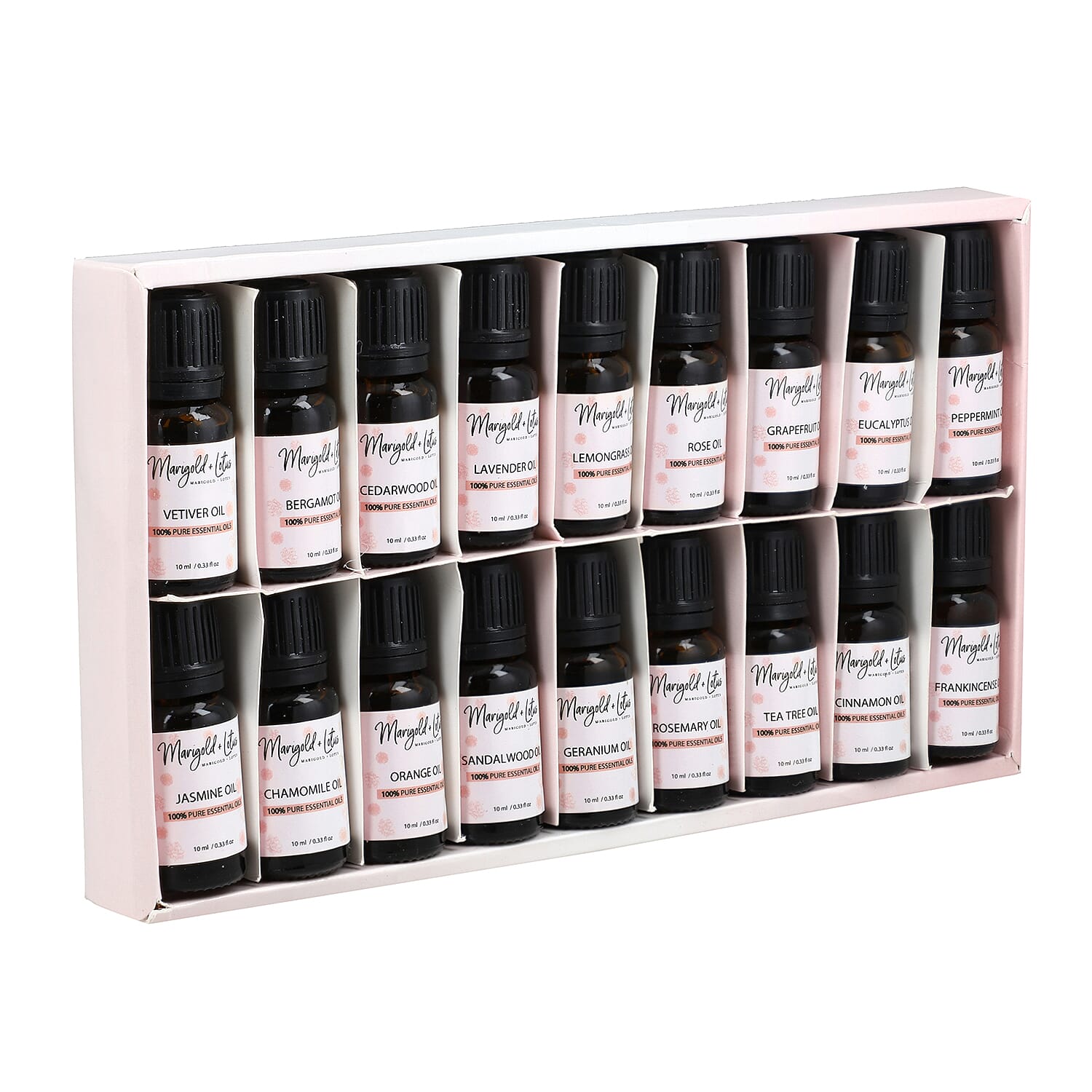 Marigold & Lotus - Set of 18 Premium Aroma Essential Oils, Aromatic Blends Marigold & Lotus - Set of 18 Premium Aroma Essential Oils, Aromatic Blends