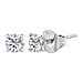 Moissanite Solitaire Stud Earrings in Rhodium Overlay Sterling Silver