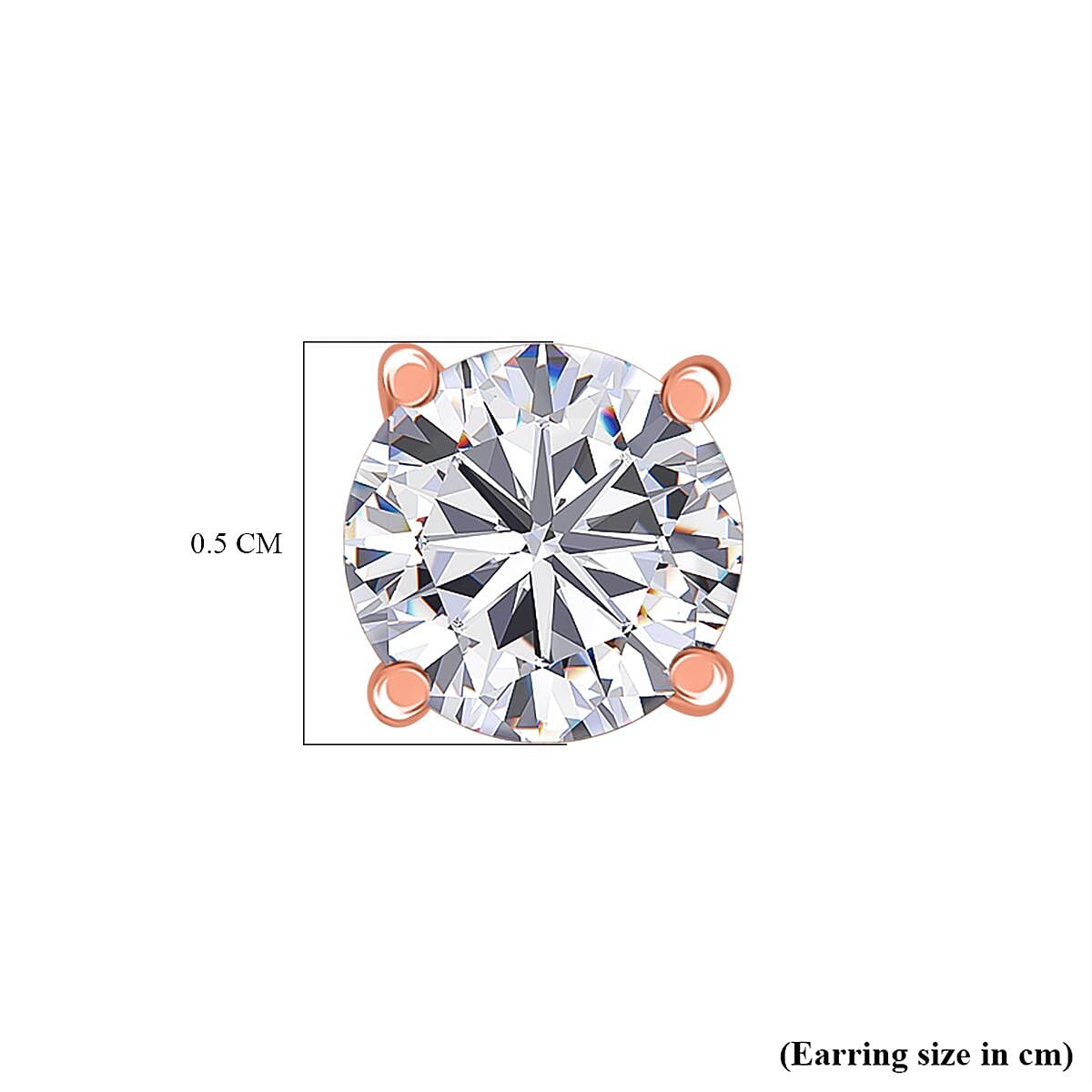 Moissanite Solitaire Stud Earrings with Push Back in Sterling Silver