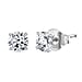Moissanite Solitaire Stud Earrings with Push Back in Rhodium Overlay Sterling Silver 0.81 Ct.