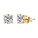 Moissanite Solitaire Stud Push Post Earring in 18K Rose Gold Vermeil Sterling Silver
