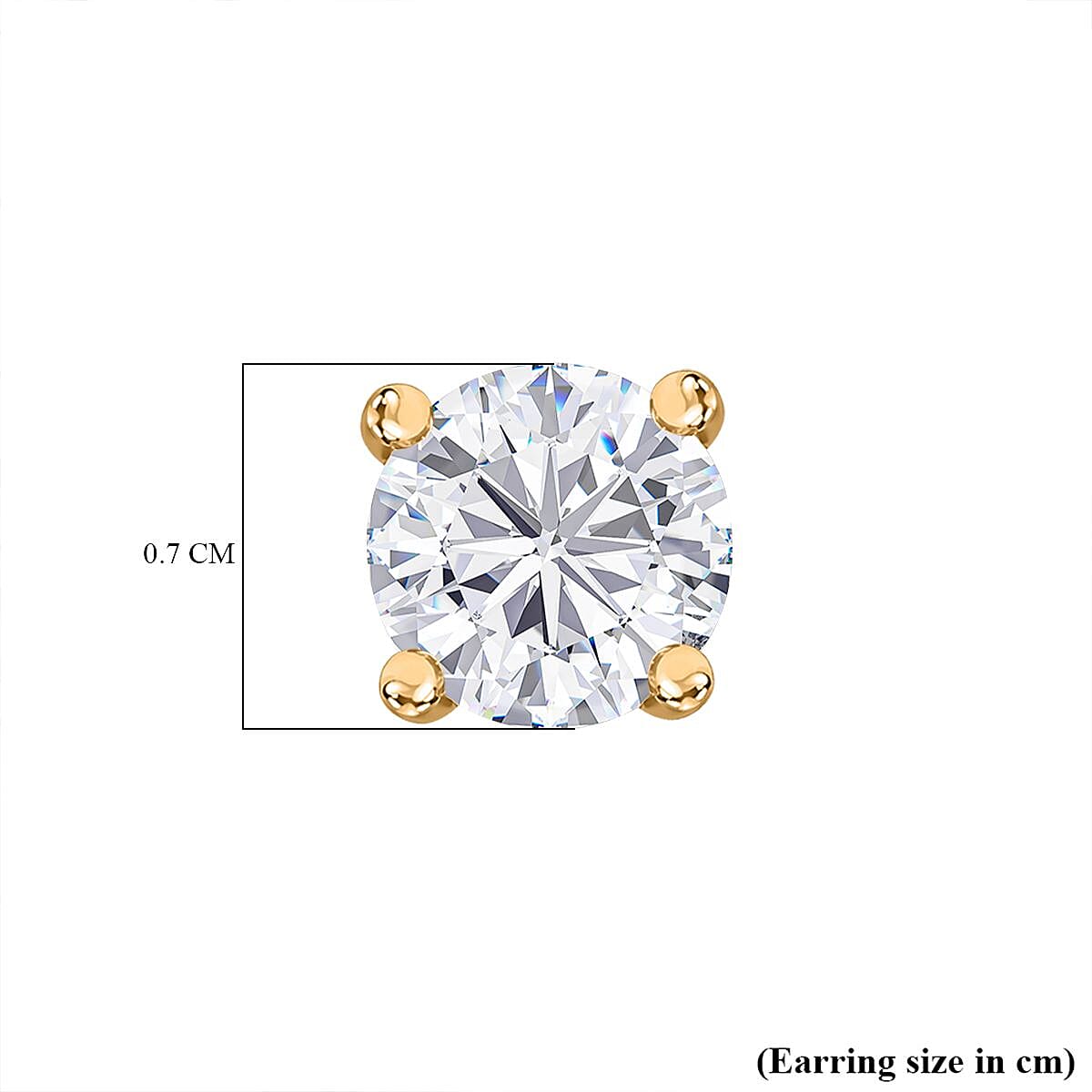 Royal Bali Collection - Moissanite Earring with Push Back in 18K Vermeil Yellow Gold Plated Sterling Silver 1.88 Ct. Royal Bali Collection - Moissanite Earring with Push Back in 18K Vermeil Yellow Gold Plated Sterling Silver 1.88 Ct.