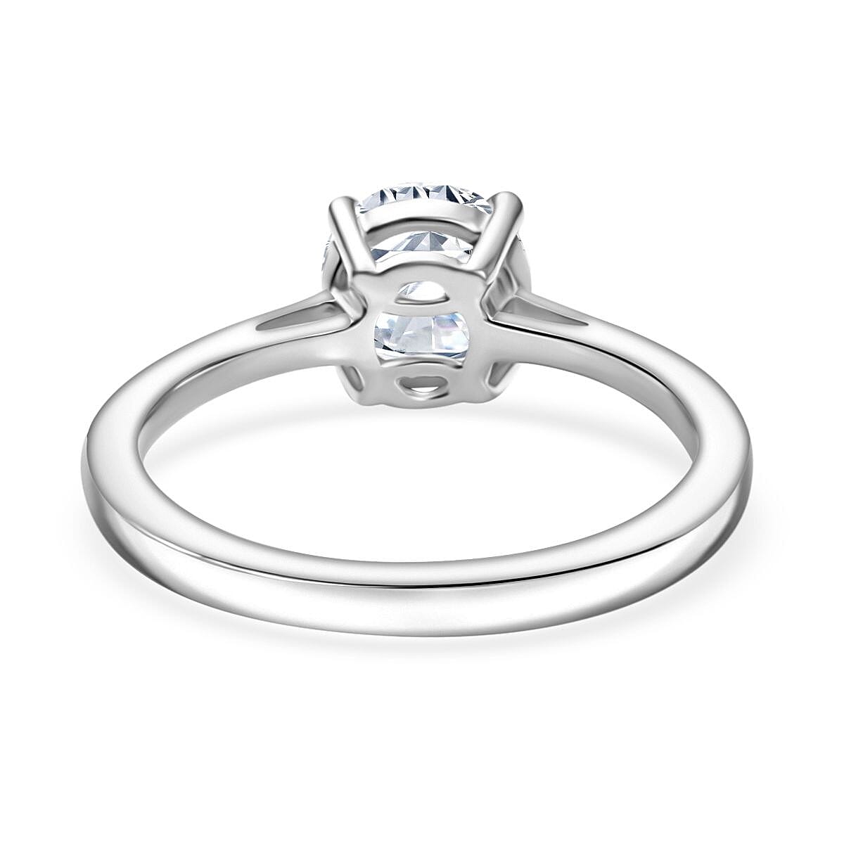 Moissanite Solitaire Ring in Sterling Silver