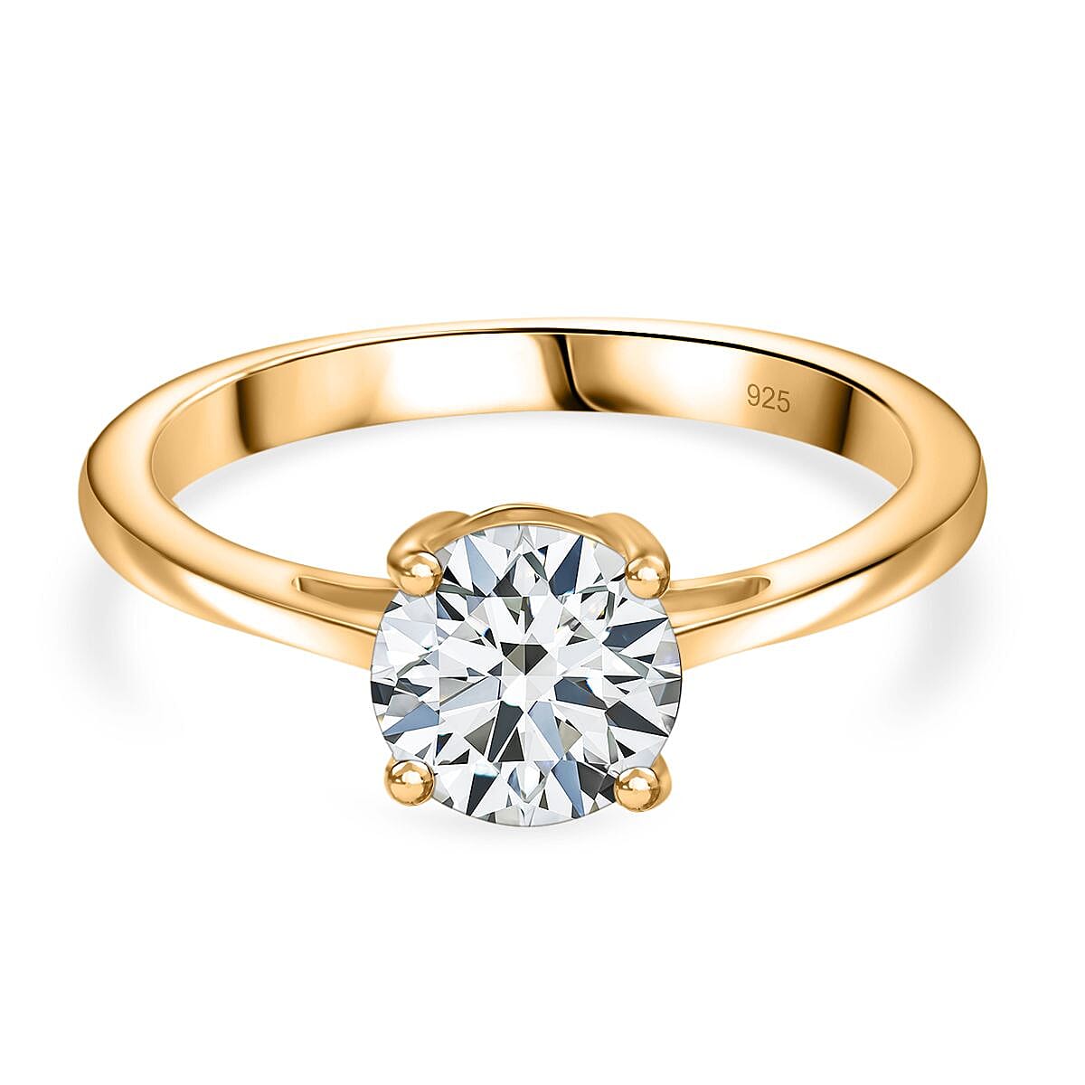 Moissanite Solitaire Ring in Sterling Silver