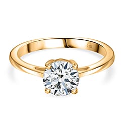 Moissanite Solitaire Ring in Sterling Silver