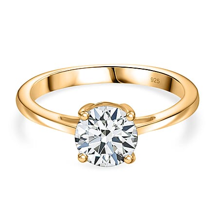 Moissanite Solitaire Ring in 18K Vermeil Yellow Gold Over Sterling Silver 0.94 Ct. Moissanite Solitaire Ring in 18K Vermeil Yellow Gold Over Sterling Silver 0.94 Ct.
