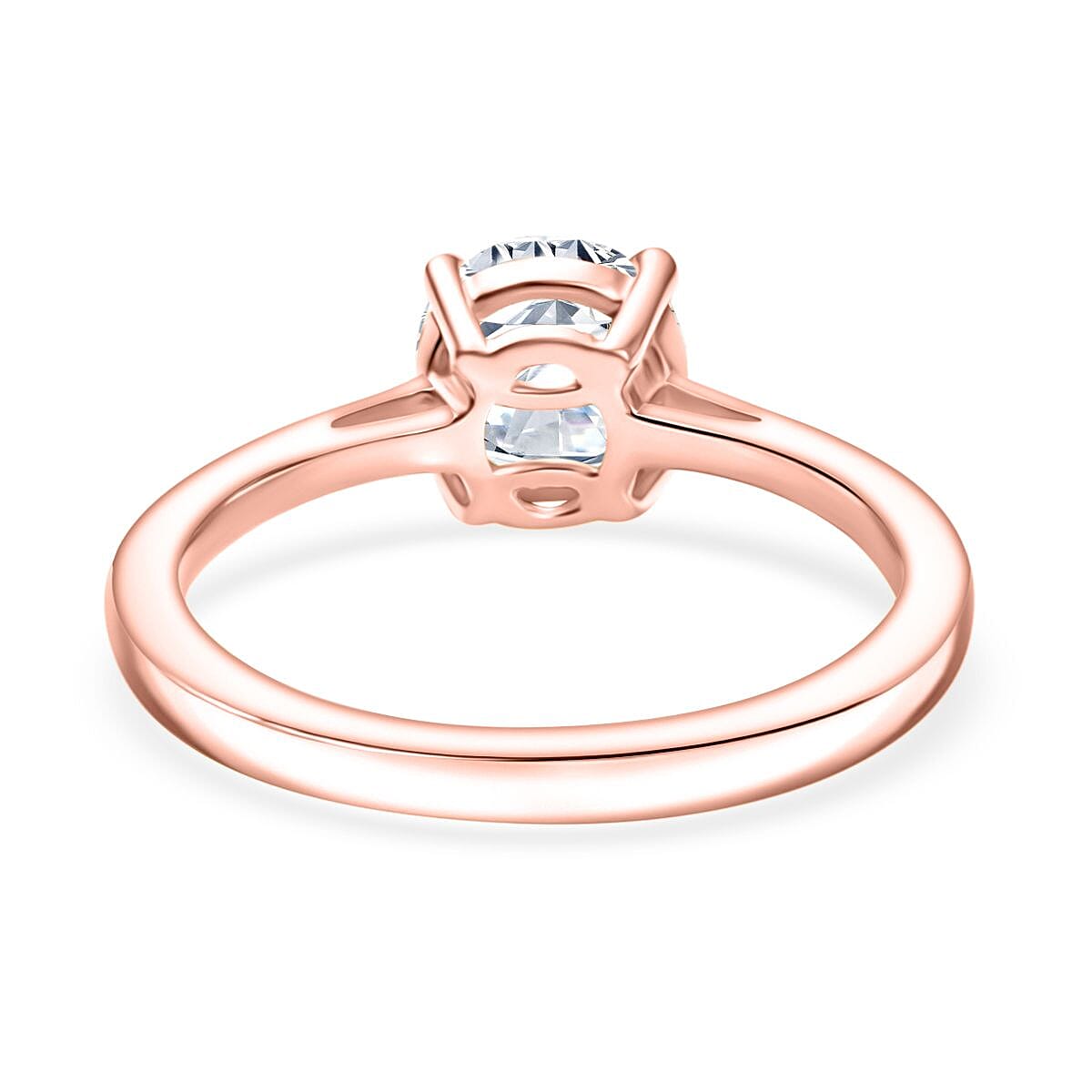 Moissanite Solitaire Ring in Sterling Silver