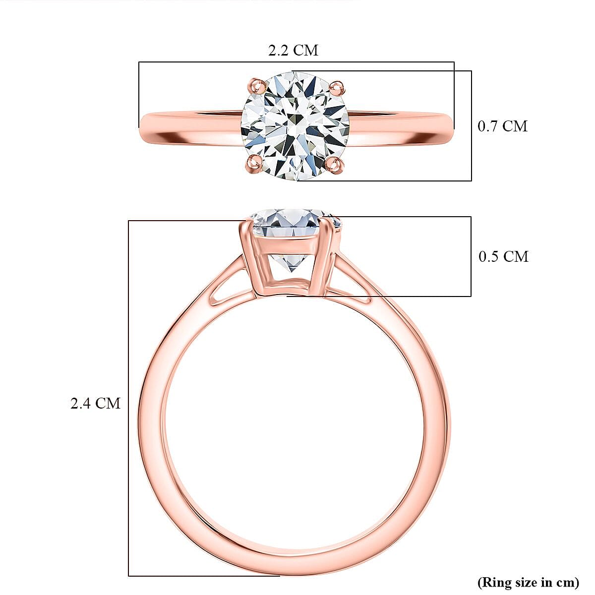 Moissanite Solitaire Ring in Sterling Silver