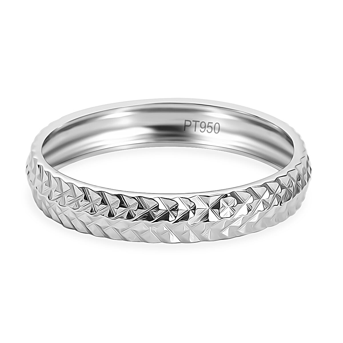 Biggest Platinum Birthday Deal Offer - One Time Deal - 950 Platinum Diamond Cut Band Ring