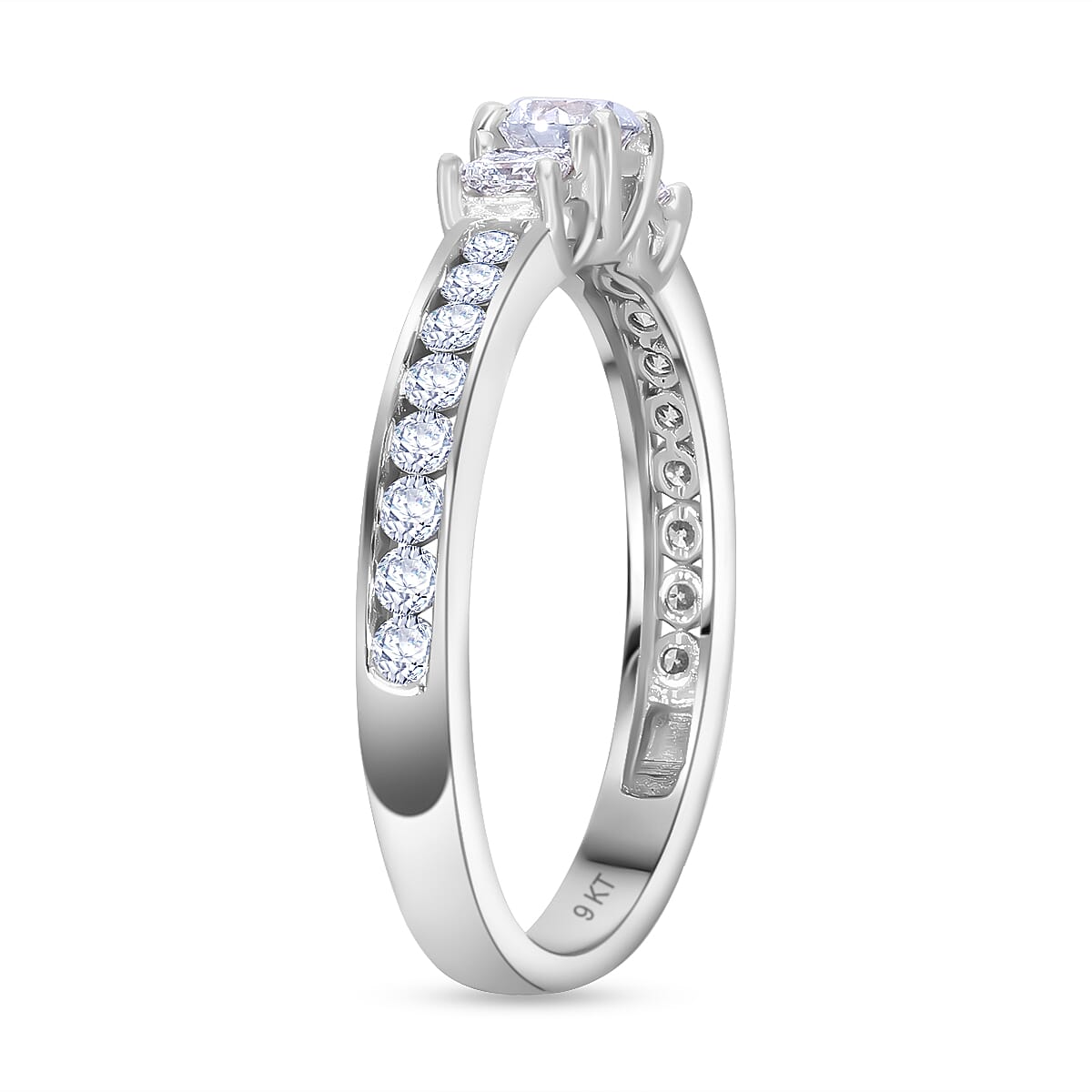 Luxuriant Diamond 9K White Gold SGL Certified Lab Grown Diamond (VS-G-H) Cluster Ring 1.00 Ct.