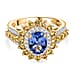 Tanzanite, Sapphire & White Zircon Cluster Ring in Sterling Silver