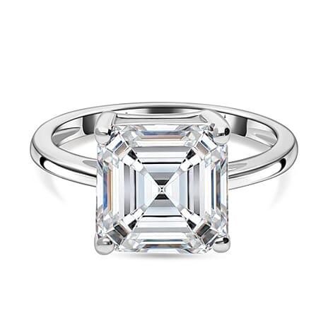 Luxuriant Diamond (VS-F) 950 Platinum IGI Certified Asscher Cut Lab Grown Diamond Ring 5.00 Ct.