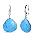 Blue Howlite J Hoop Earring in Rhodium Overlay Sterling Silver 28.00 Ct.